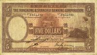p173b from Hong Kong: 5 Dollars from 1930